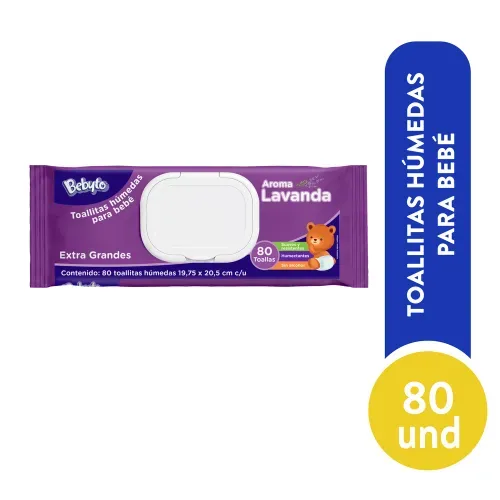Toallitas Húmedas Bebyto Aroma Lavanda - 80 Uds