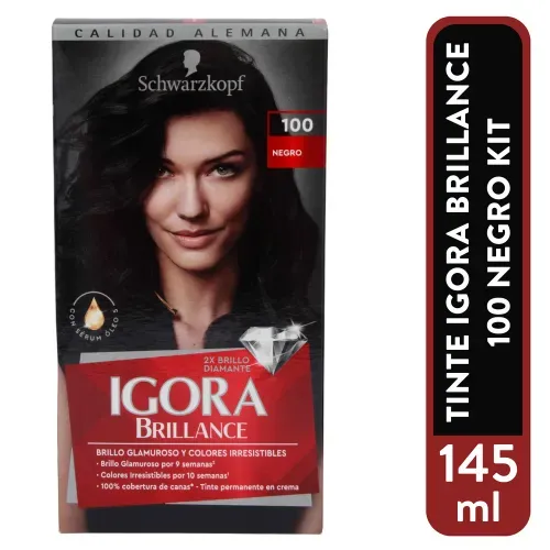 Tinte Igora Brillance N100 Negro 145 ml