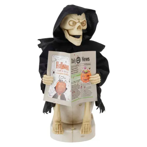Esqueleto Way To Celebrate para baño animado con luz LED y sonido Halloween - 35 cm