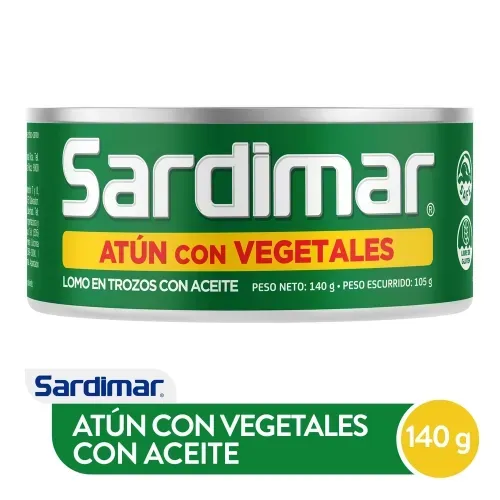 Atún Sardimar Trozos Aceite Con Vegetales - 140 g