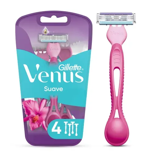 Máquina Afeitar Mujer Gillette Venus Suave Aceite Aguacate 3 Hojas - 4 Uds