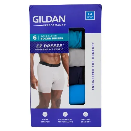 Boxer Gildan ajustado color azul para caballero talla L - 6 Pack
