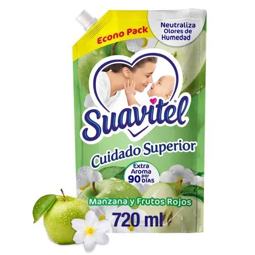 Suavizante De Telas Suavitel Cuidado Superior Manzana Y Frutos Rojos Doypack - 720 ml