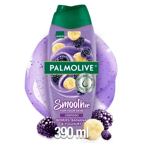 Gel de Baño Palmolive Smoothie Berries Banano y Yogurt - 390 ml
