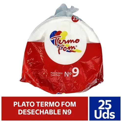 Plato Termo Fom Desechable N9 25 Ea