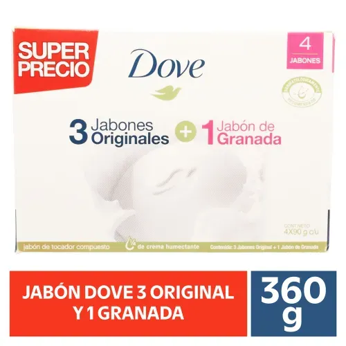 3 Pack Jabón En Barra Dove Original Ganada - 90 g
