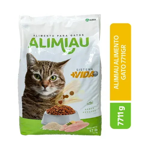 Alimento Alimiau Para Gato Sabor Pescado - 17 lb