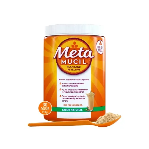 Fibra Natural Metamucil Sabor Natural tarro de 210 g - 30 dosis