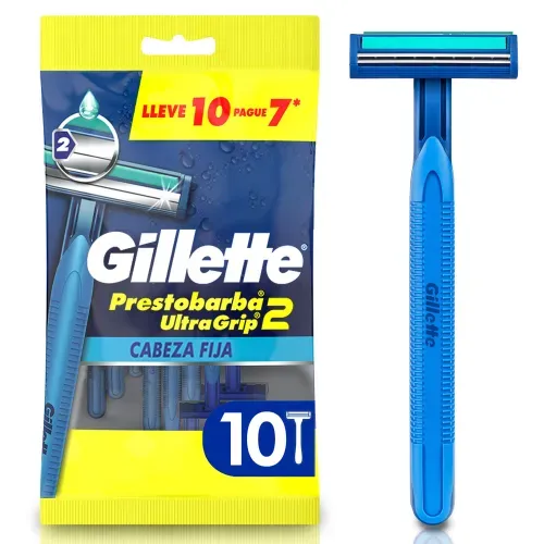 Máquina de Afeitar Desechable Prestobarba Ultragrip2 - 10 Uds