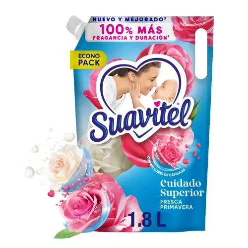 Suavizante de Telas Suavitel Cuidado Superior Fresca Primavera -1.8 L