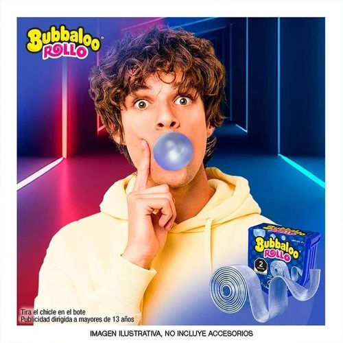 Chicle Bubbaloo rollo mora - 56.7 g
