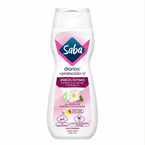 Jabón Íntimo Saba +Protección-V para limpieza y frescura de tu zona intima - 200 ml
