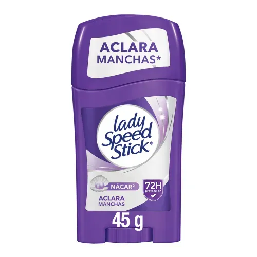 Desodorante Antitranspirante Lady Speed Stick Derma + Aclarado Vitamina E Nacar Barra - 45 g