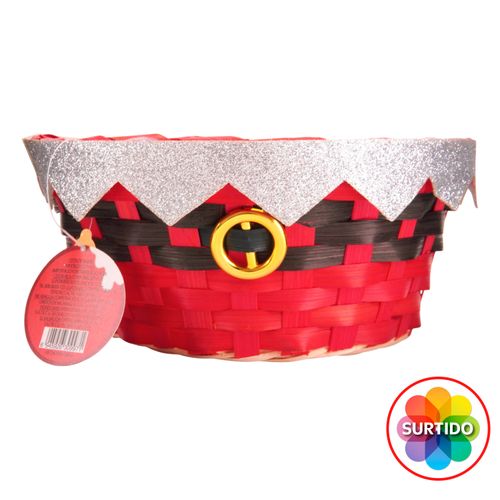 Cesta De Bambu Bsm Navidena