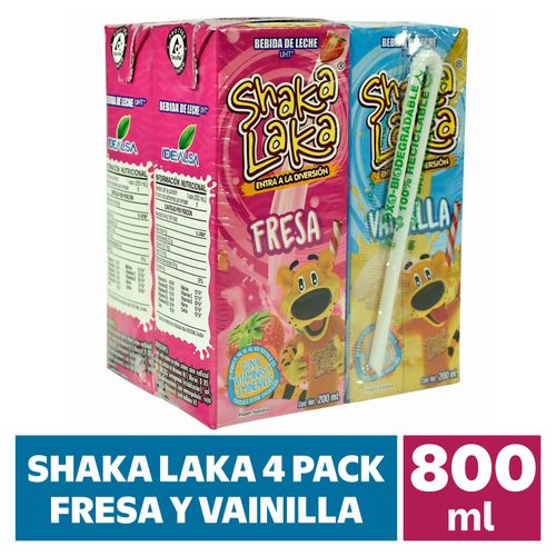 Bebida saborizada Shaka Laka 4 Pack Surtido - 800 ml