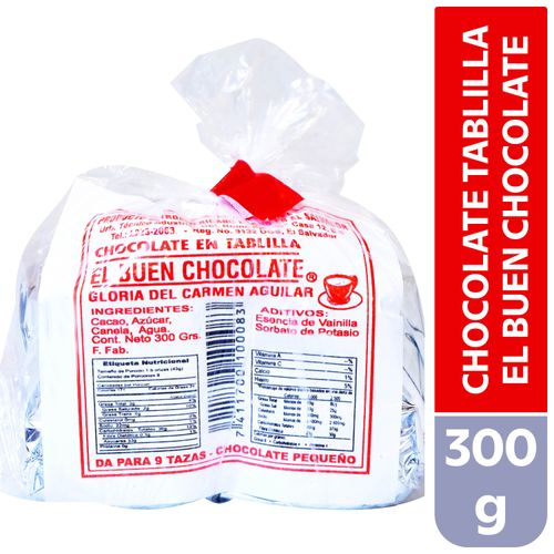 Choc Tablilla El Buen Chocolate Bolsa 9U