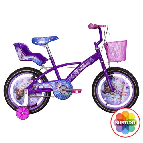 Bicicleta Next de niña con canasta colores surtidos aro 16 pulgadas
