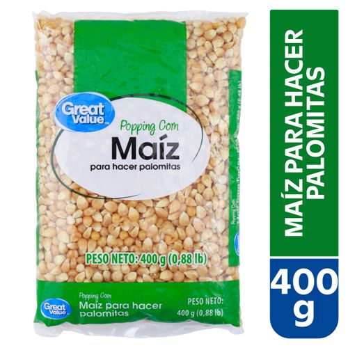 Maíz Para Palomita Great Value Bolsa - 400 g