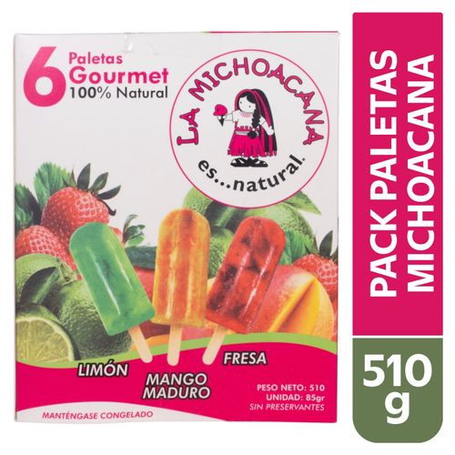 Paletas La Michoacana limón y fresa 6 pack - 510 g