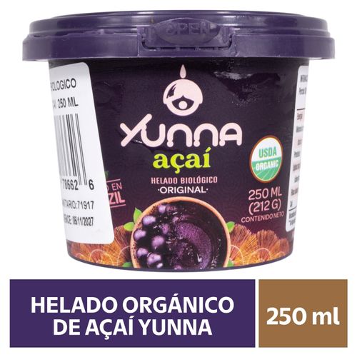 Helado orgánico Yunna de açaí - 250 ml