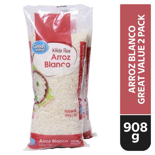Arroz blanco Great Value 2 pack - 908 g