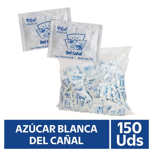 Azucar Blanca Del Cañal Sachets - 150 Unidades 600 g
